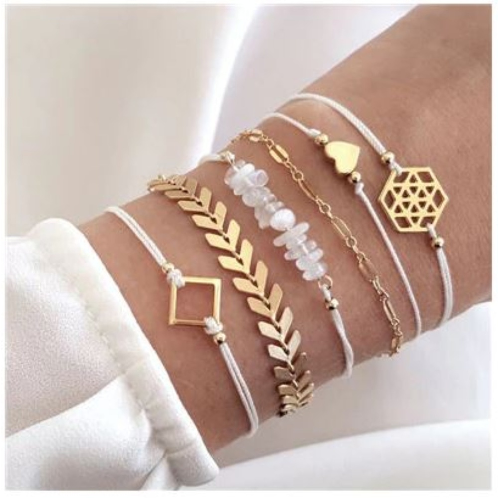 Multi-Layered 6 Bracelets give each as gift